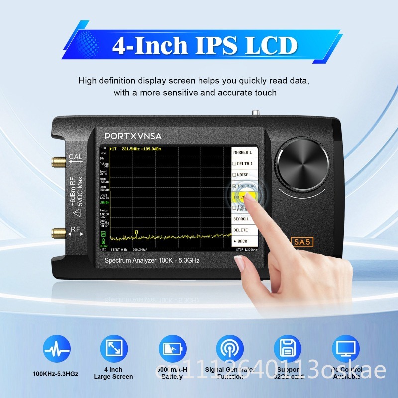 Signal Generator Spectrum Analyzer - เครื่องวิเคราะห์สเปกตรัมแบบพกพาอเนกประสงค์ SA5 หน้าจอ IPS LCD ขนาด