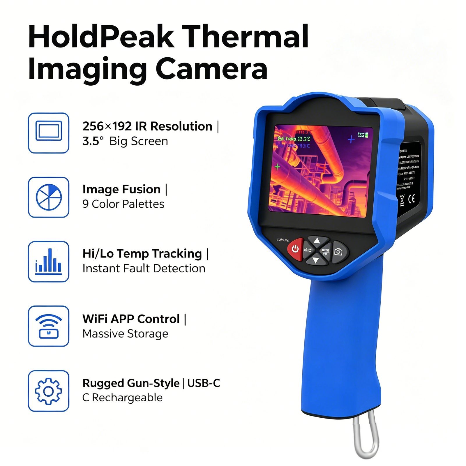 Thermal Imaging Camera Pcb Repair - กล้องถ่ายภาพความร้อน HoldPeak 256x192 IR 50mK NETD