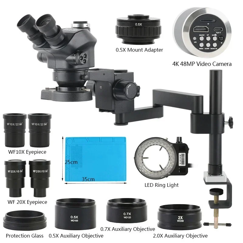 กล้องจุลทรรศน์สเตอริโอแบบสามตา - Stereo Trinocular Microscope Pcb บทวิจารณ์และราคา