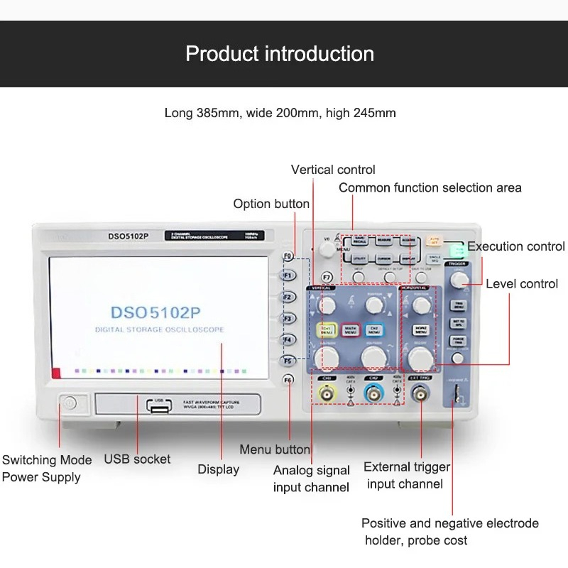 จัดส่งฟรี Hantek DSO5102P ออสซ - Digital Storage Oscilloscope 100Mhz บทวิจารณ์และราคา